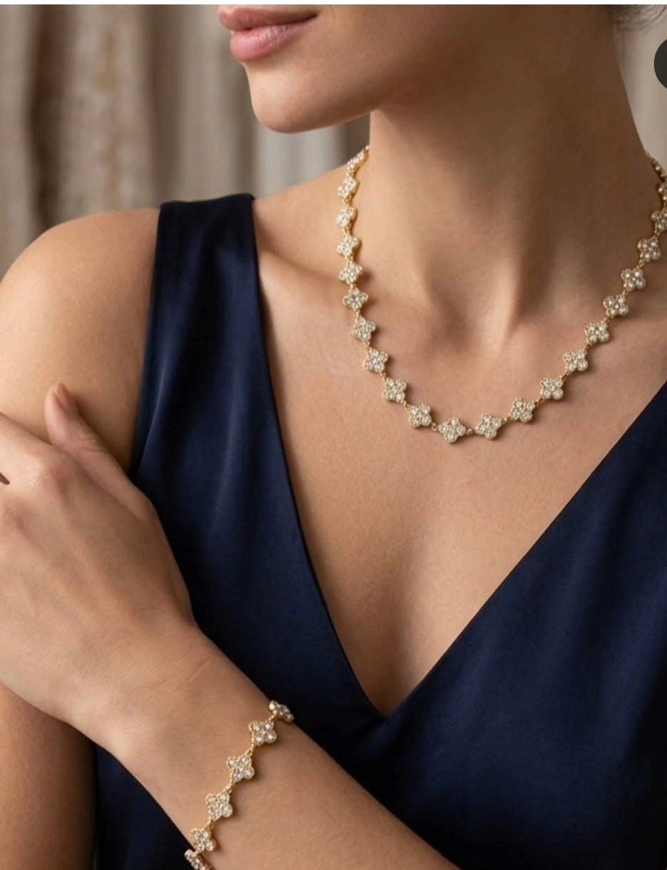 Parure trèfles éclatant